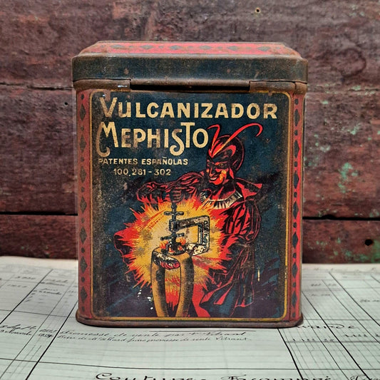 vintage advertising tin mephisto