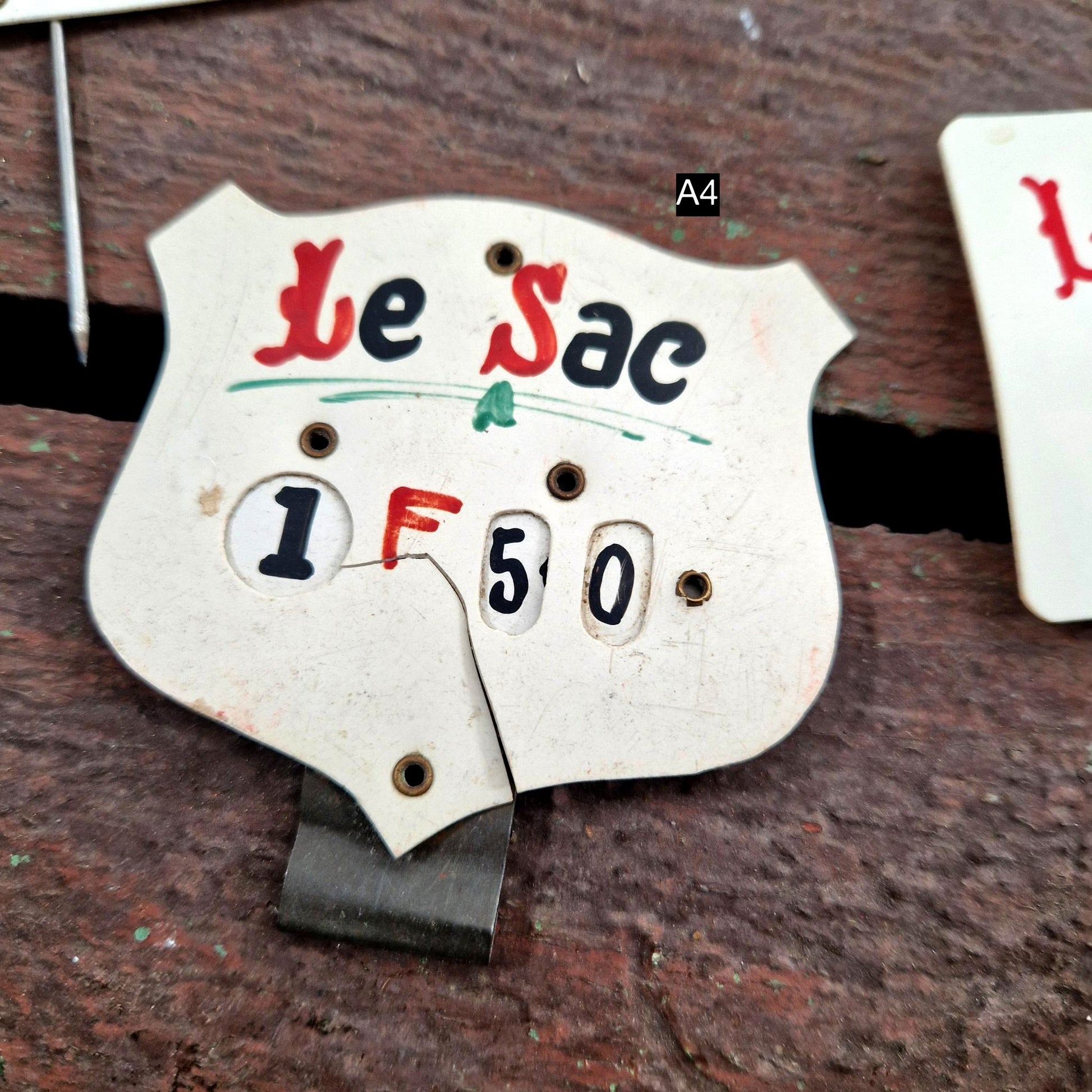 vintage celluloid price tag france grocery