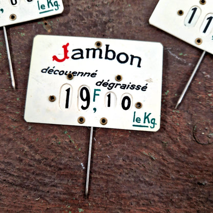 vintage charcuterie labels celluloid price tags