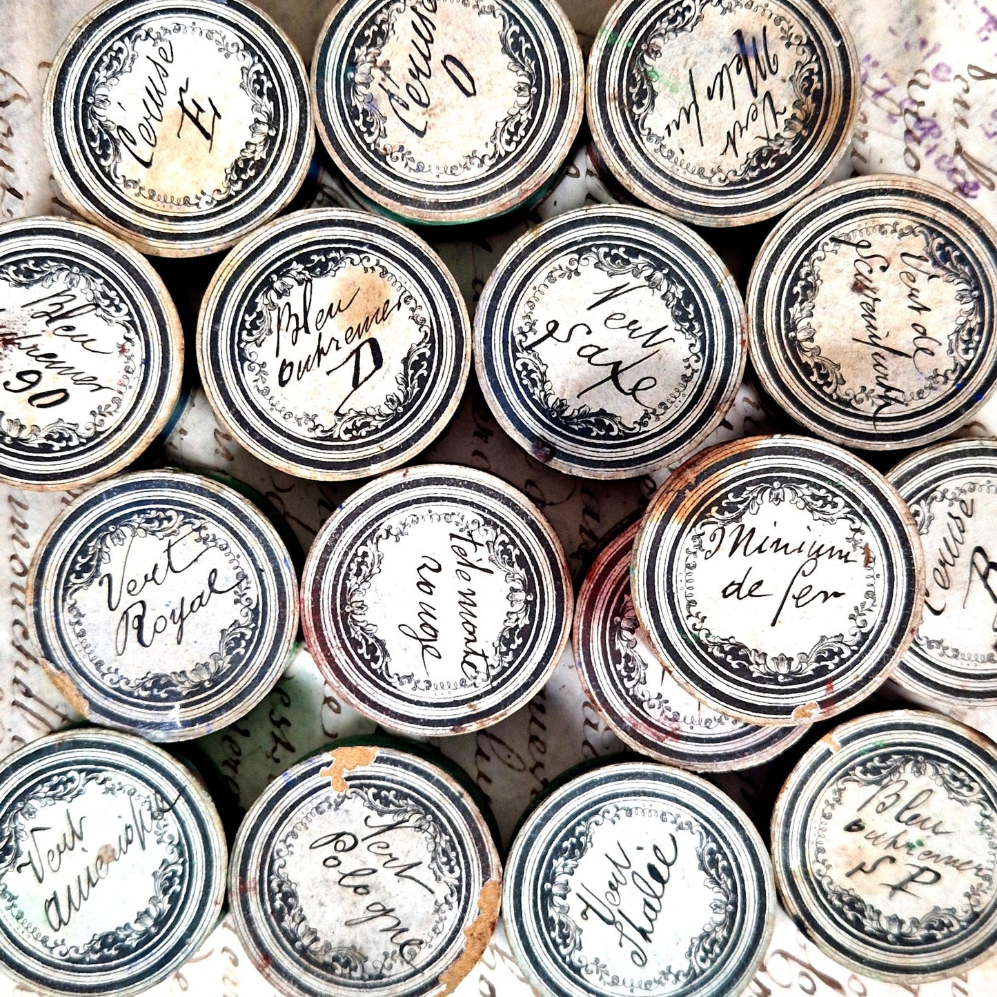 vintage color powders collection