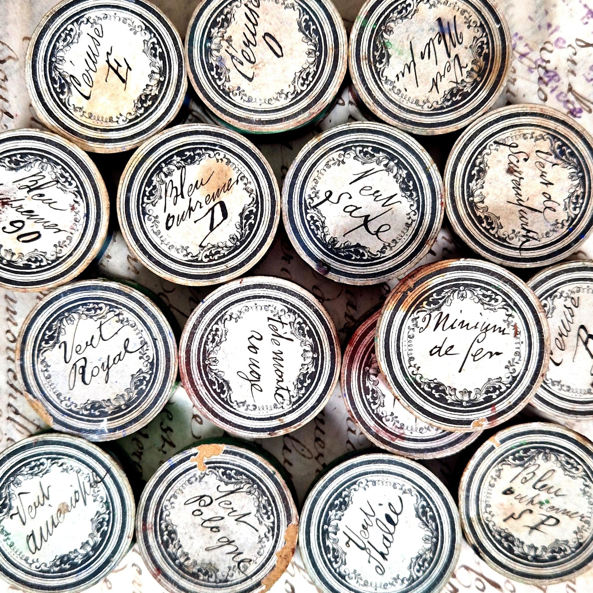 vintage color powders collection