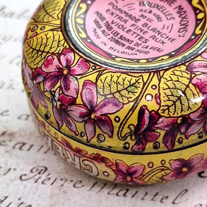 vintage cosmetic tin belgian art deco