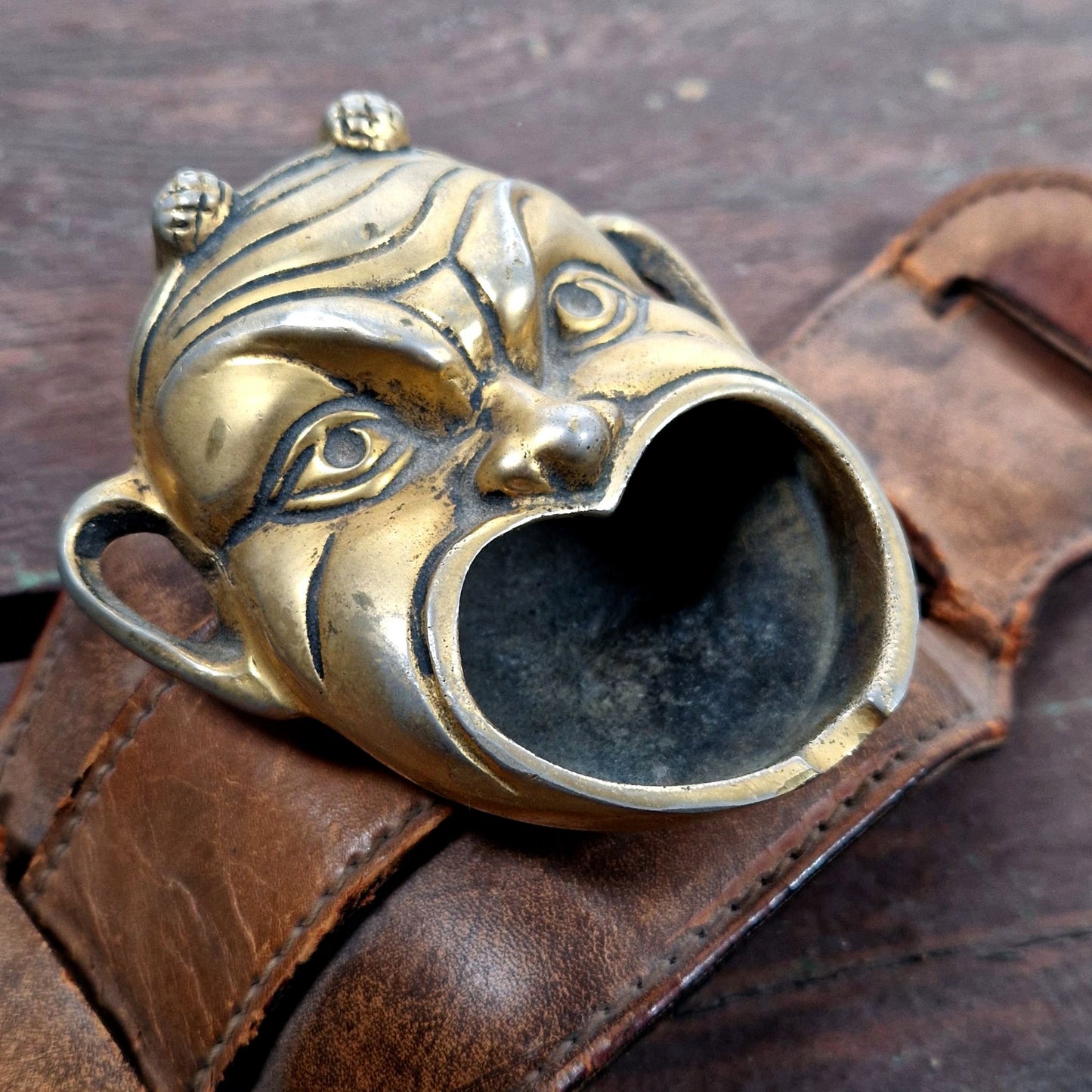 vintage demon brass ashtray chair