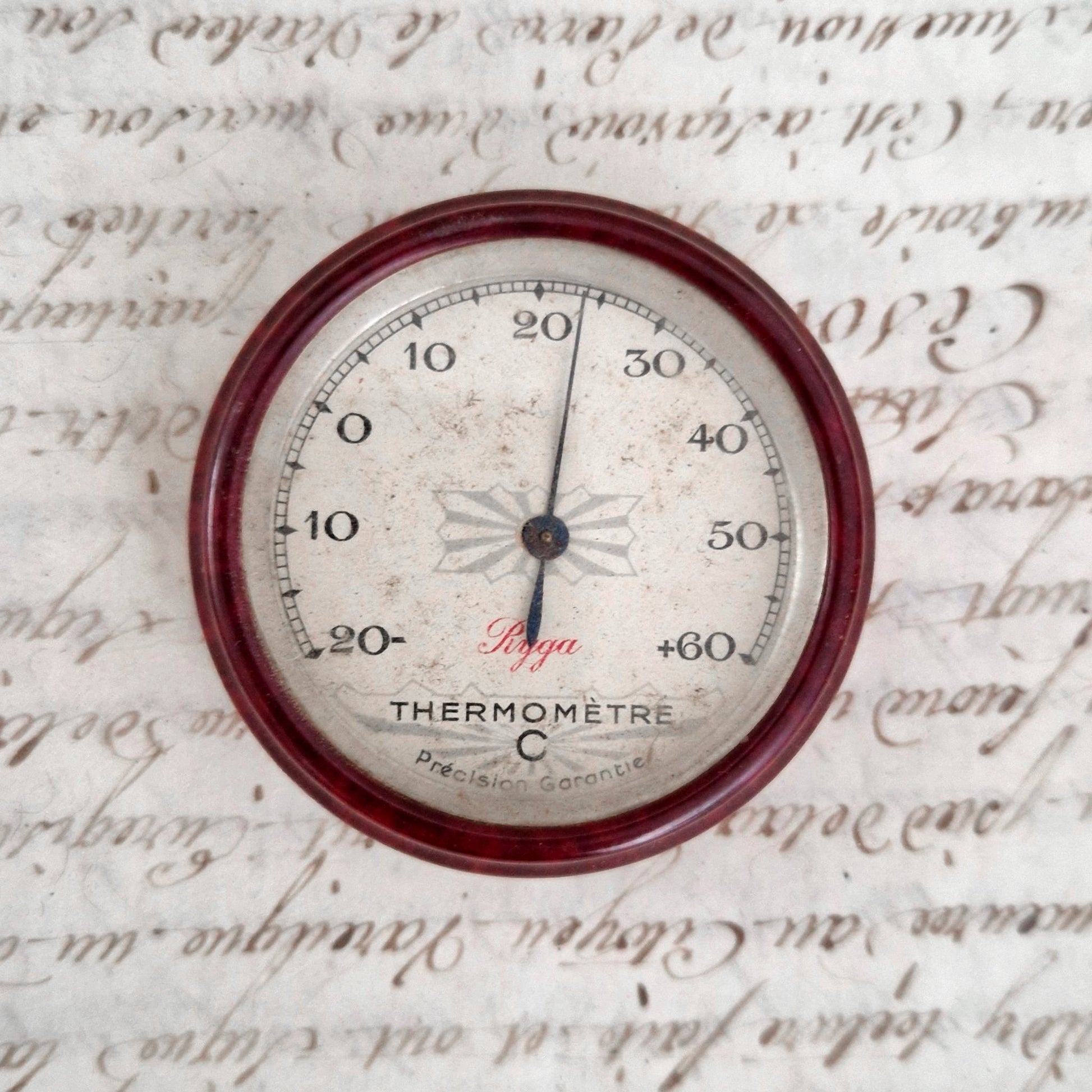 vintage desk thermometer 1930s