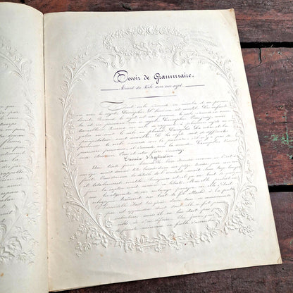 vintage embossed school copybook