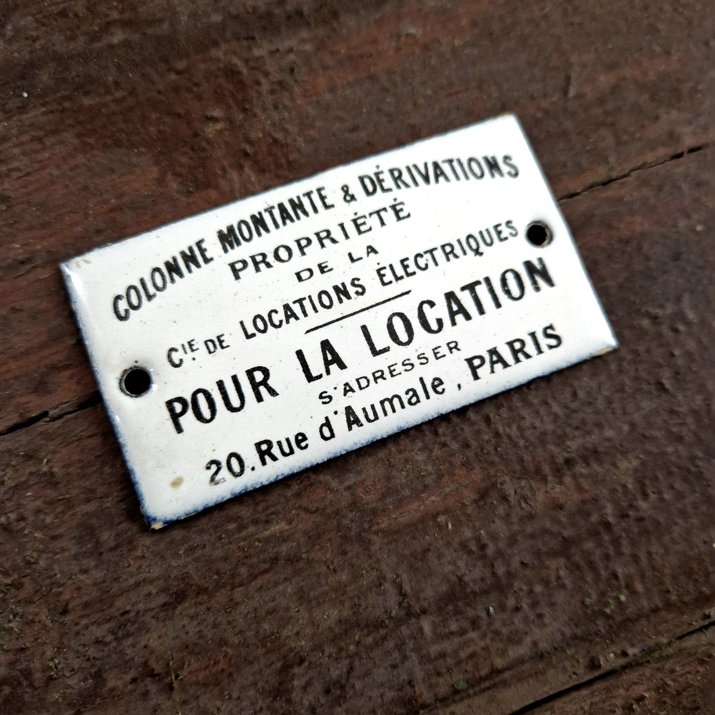 vintage enamel sign paris electric