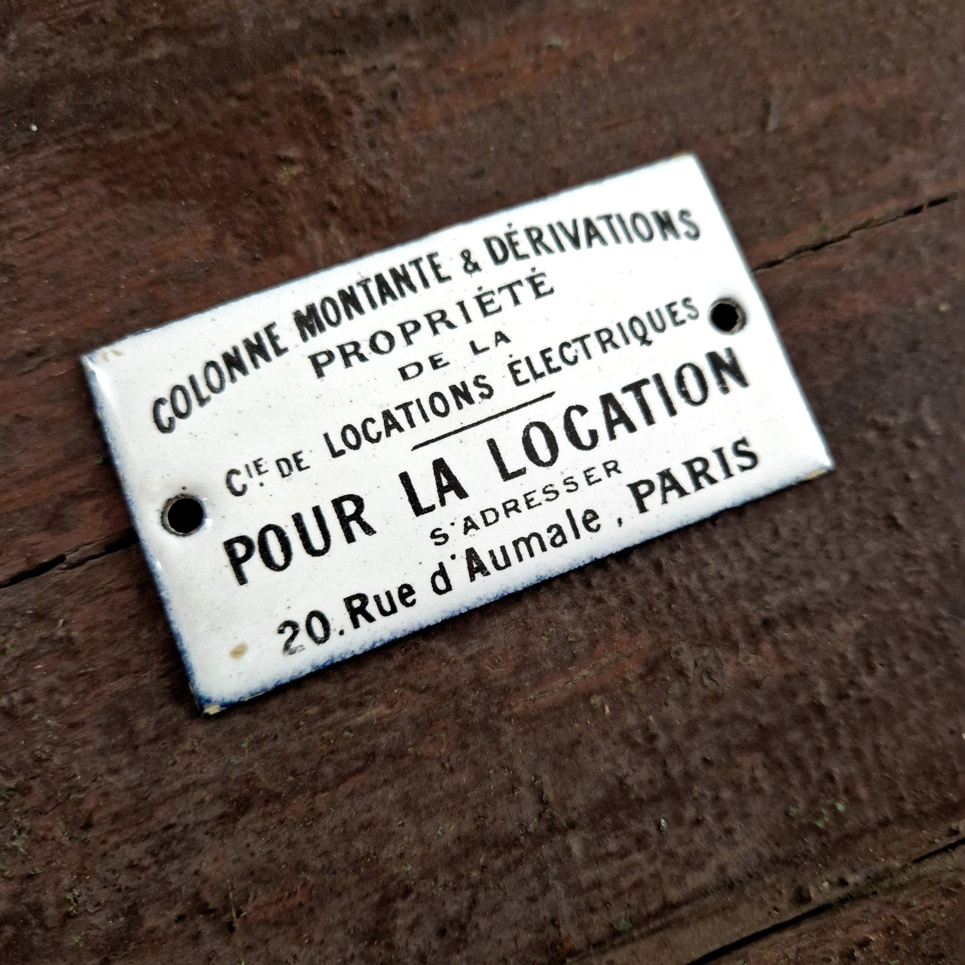 vintage enamel sign paris electric