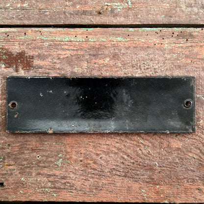 vintage enamel sign yard entrance