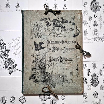 vintage engraved letterplates book monogram