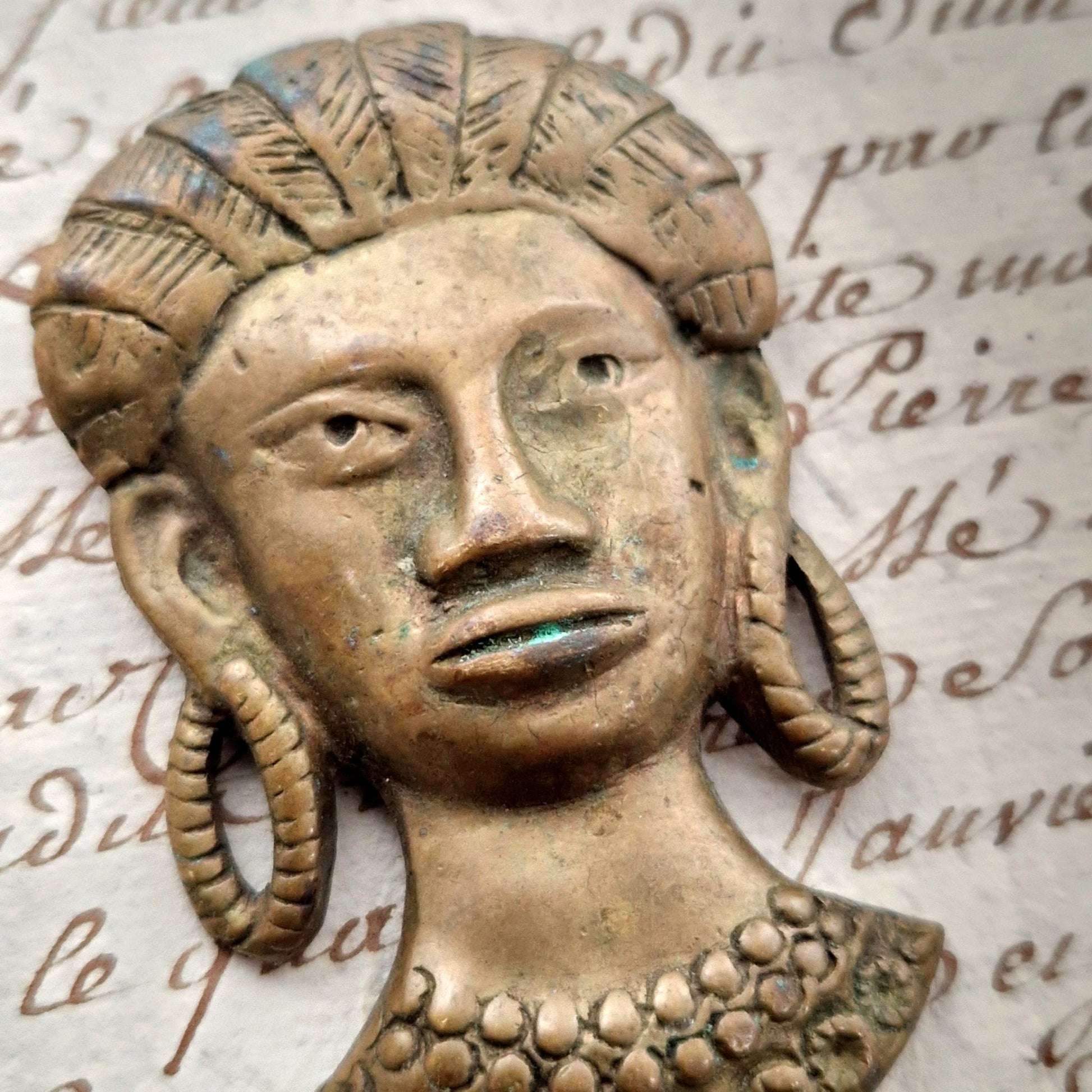 vintage ethnic bronze pendant