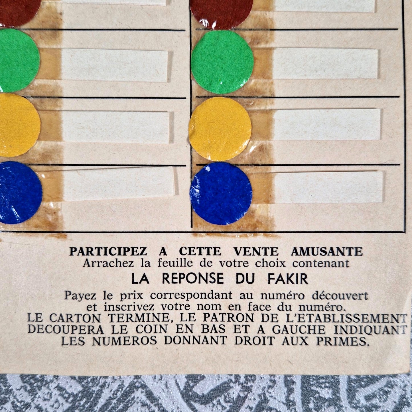 vintage fairground game ask the fakir