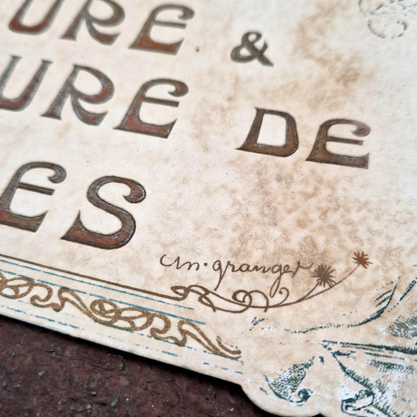 vintage fashion plumassier advertising card