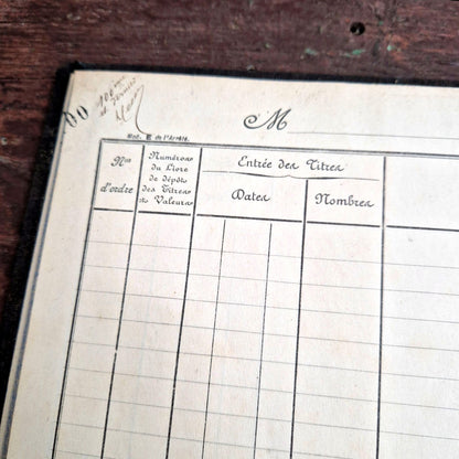 vintage financial register handwritten