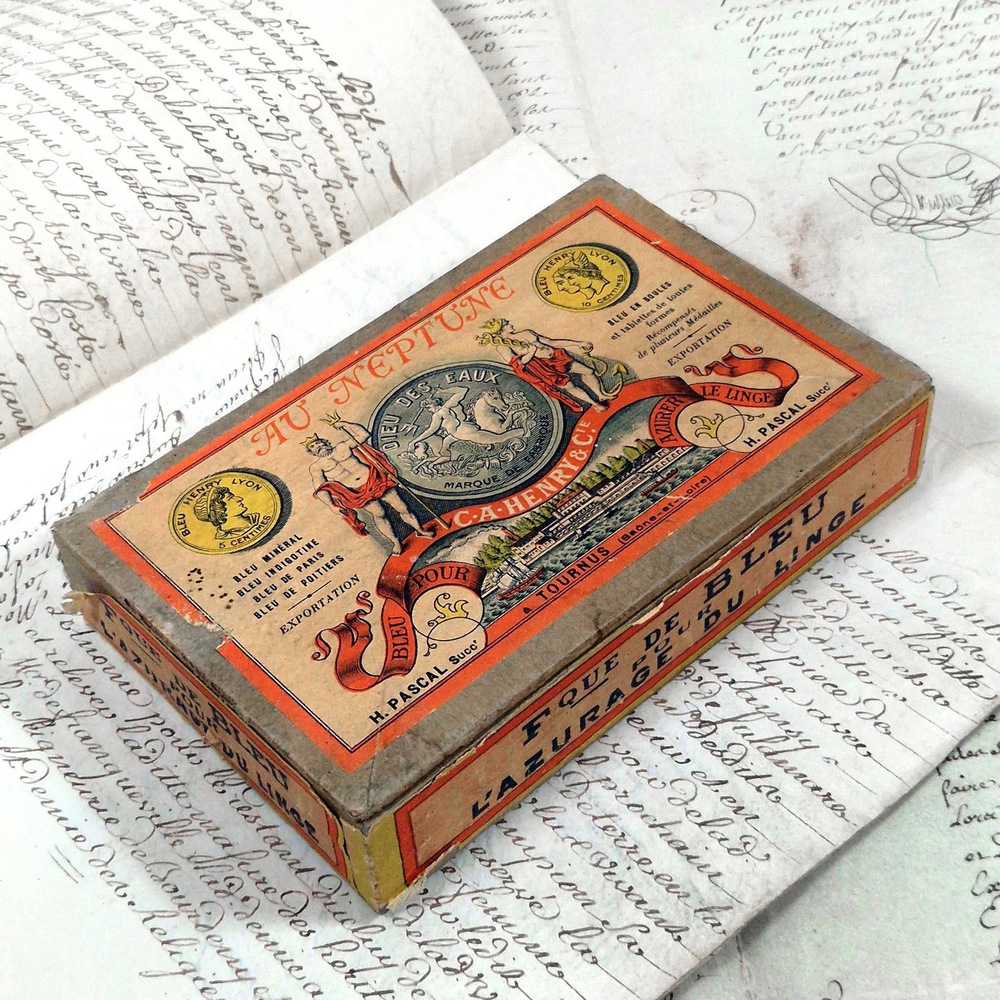 vintage french advertising box henry tournus