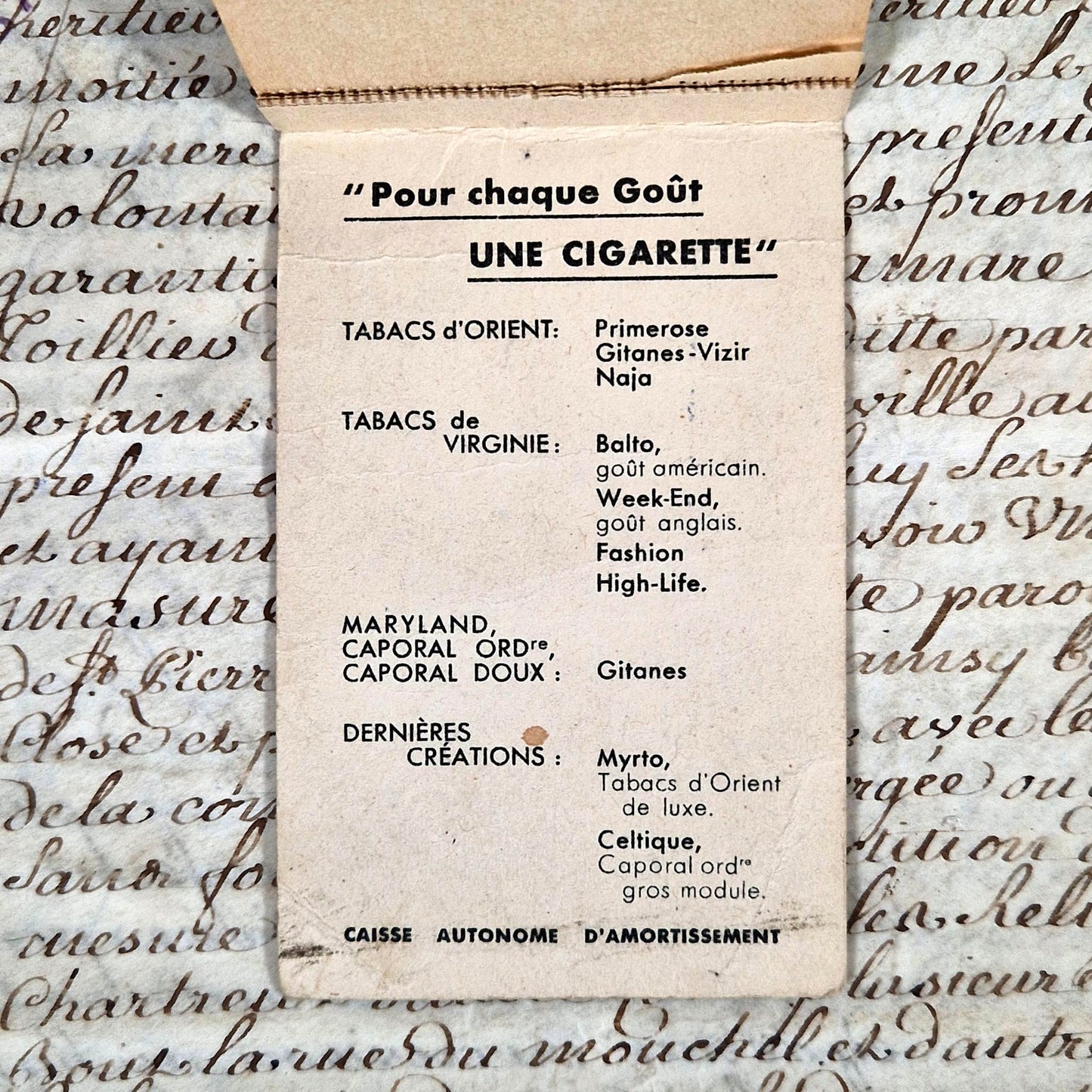 vintage french cigarette booklet