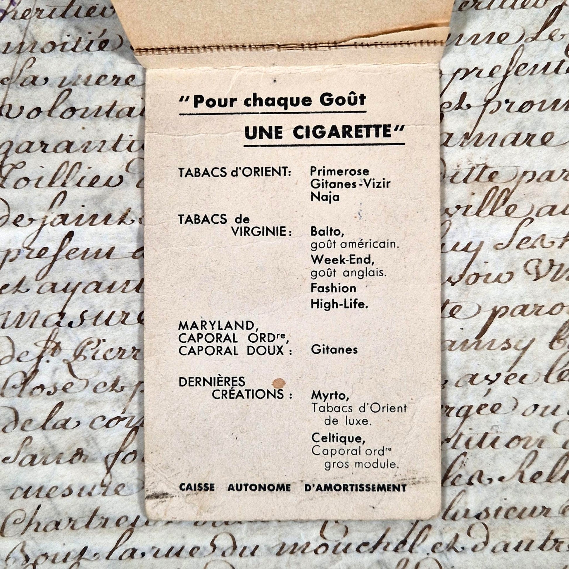 vintage french cigarette booklet