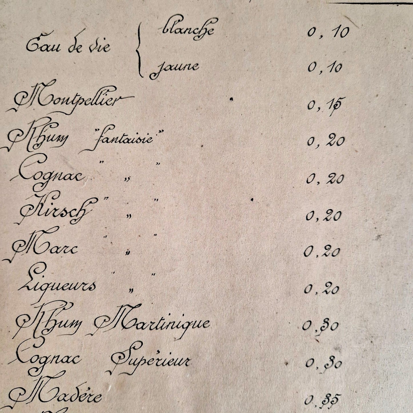 vintage french drink menu sign