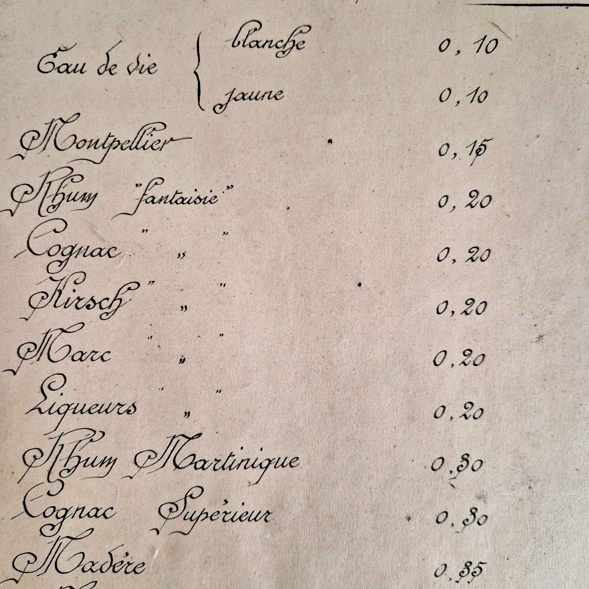 vintage french drink menu sign