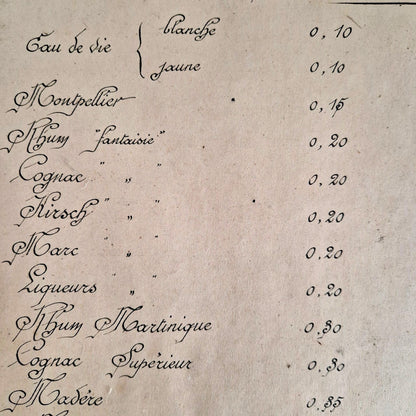 vintage french drink menu sign