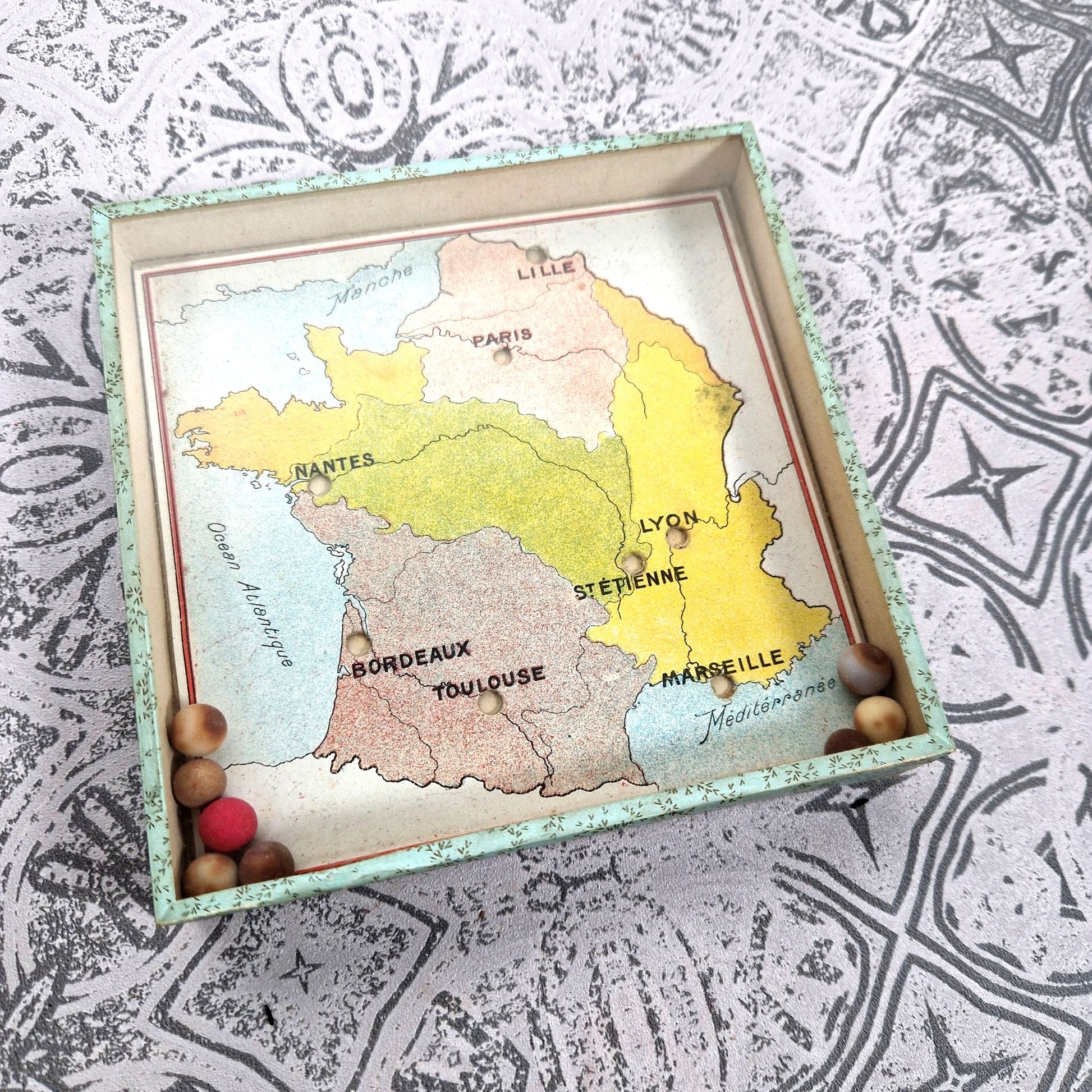 vintage french map game balls