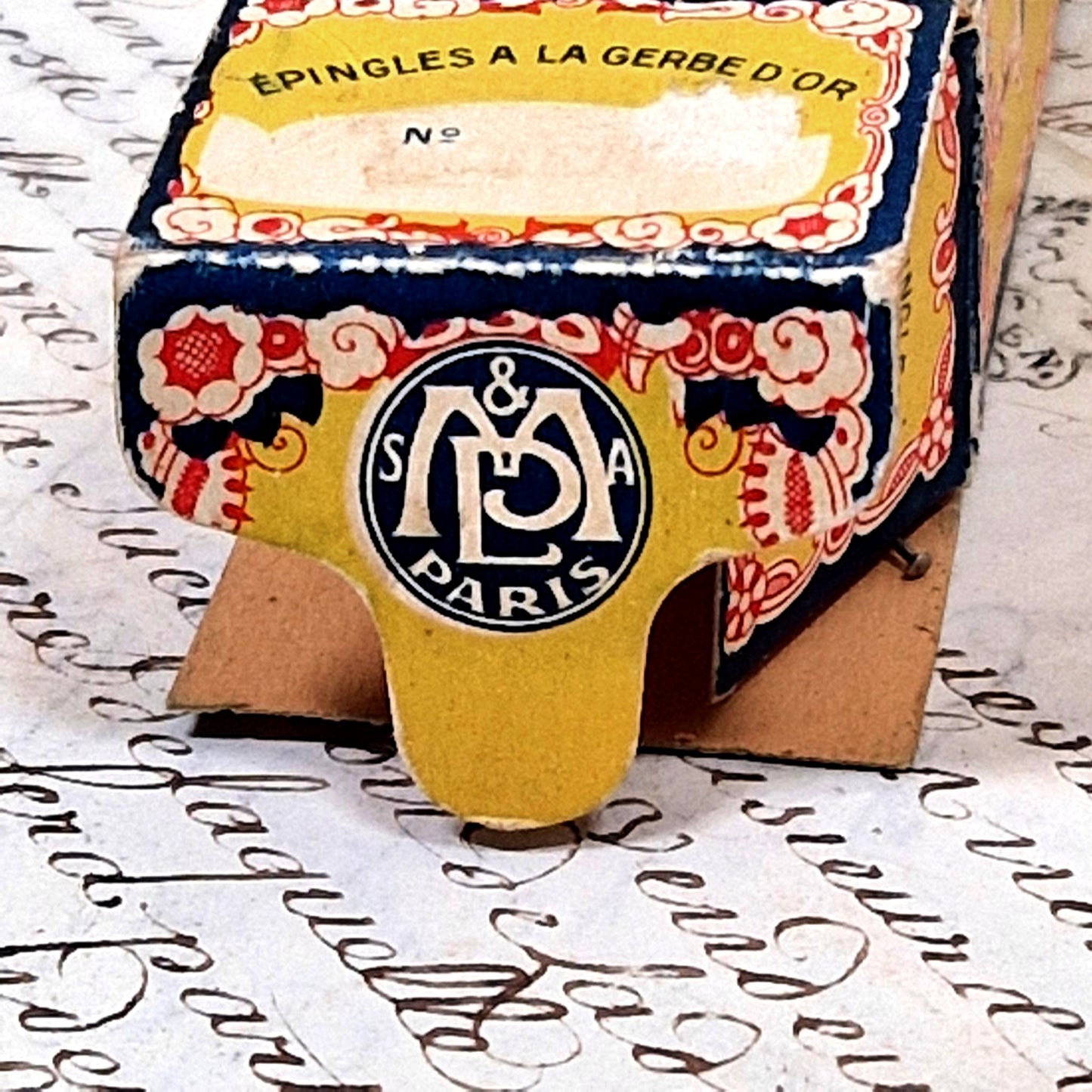 vintage french mercerie pin box