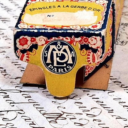 vintage french mercerie pin box