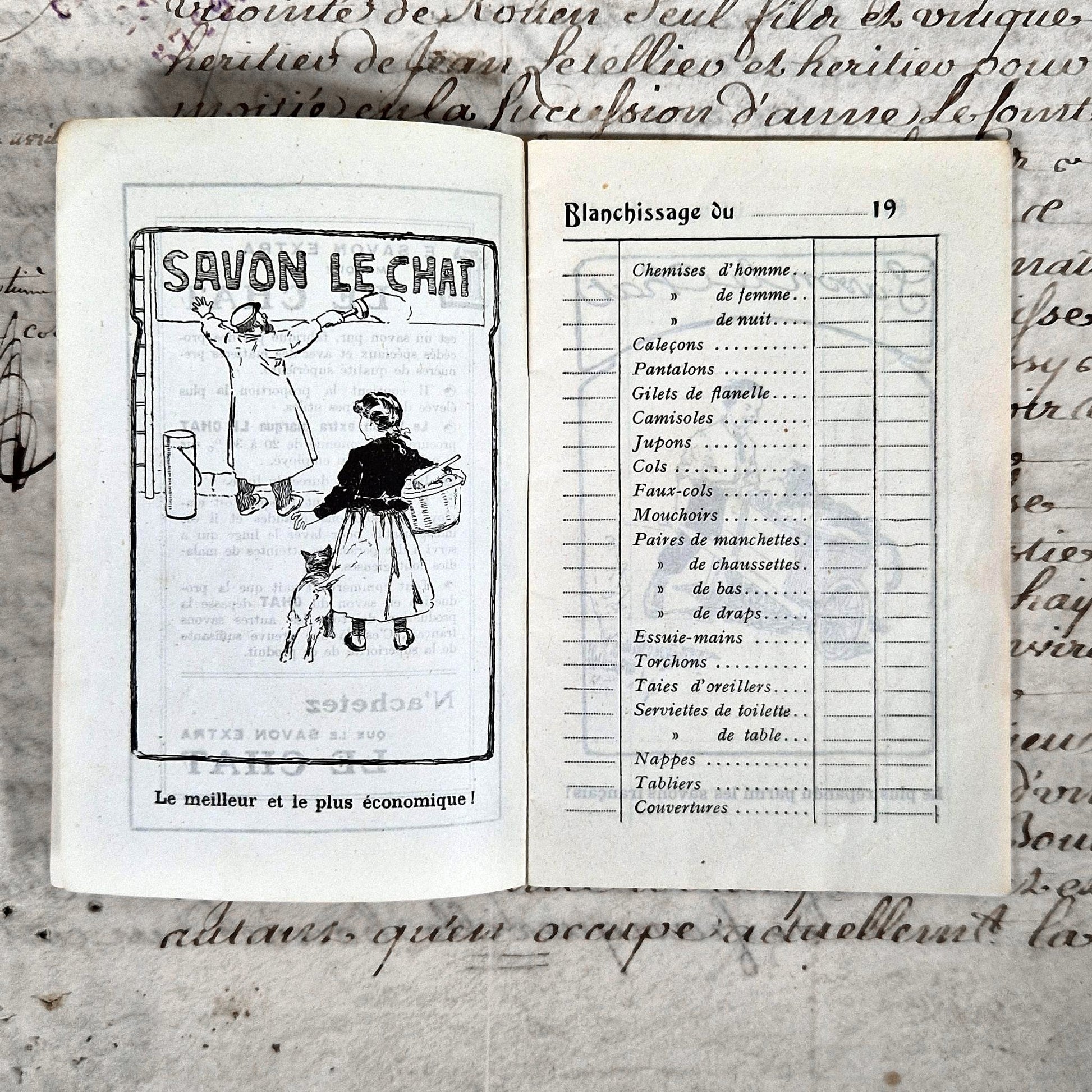 vintage french soap booklet le chat