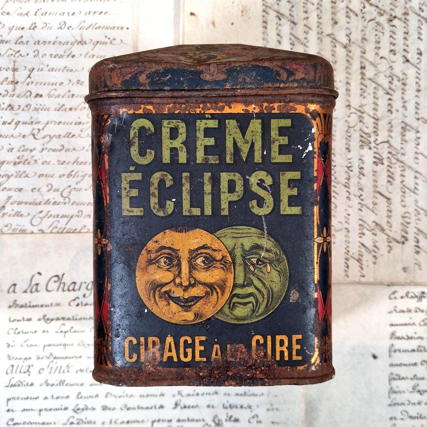 vintage french string dispenser tin