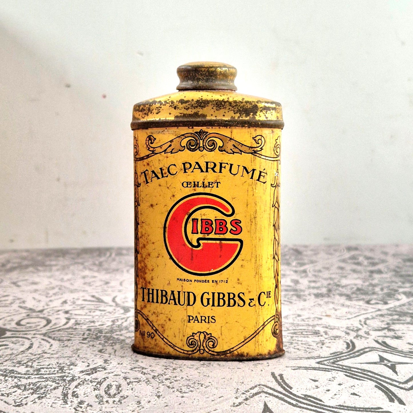vintage gibbs perfumed talc box