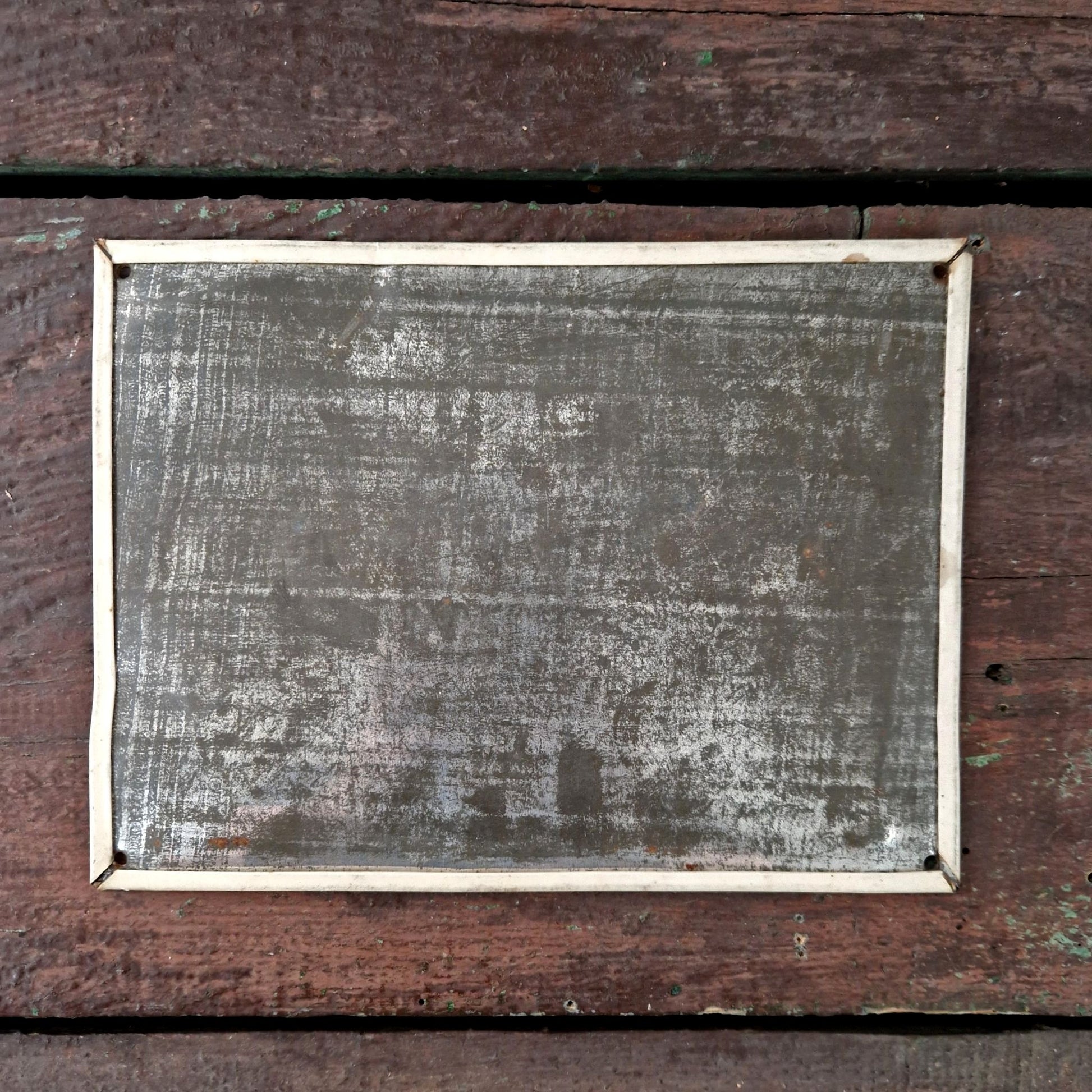 vintage glassoid metal sign clean