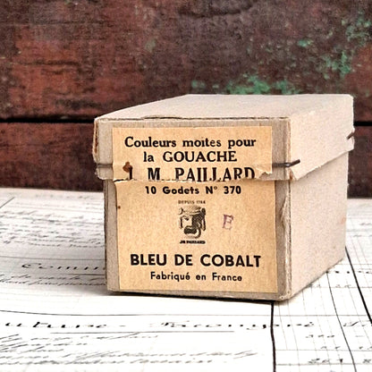 vintage gouache box jm paillard cobalt blue