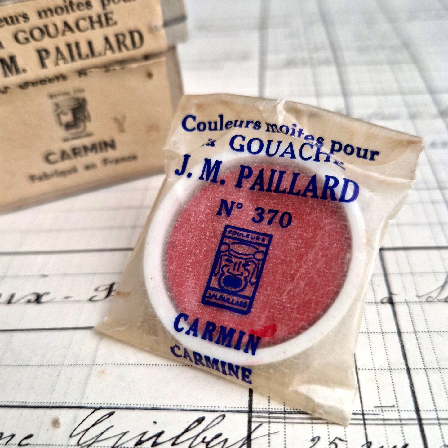 vintage gouache box paillard carmine n370
