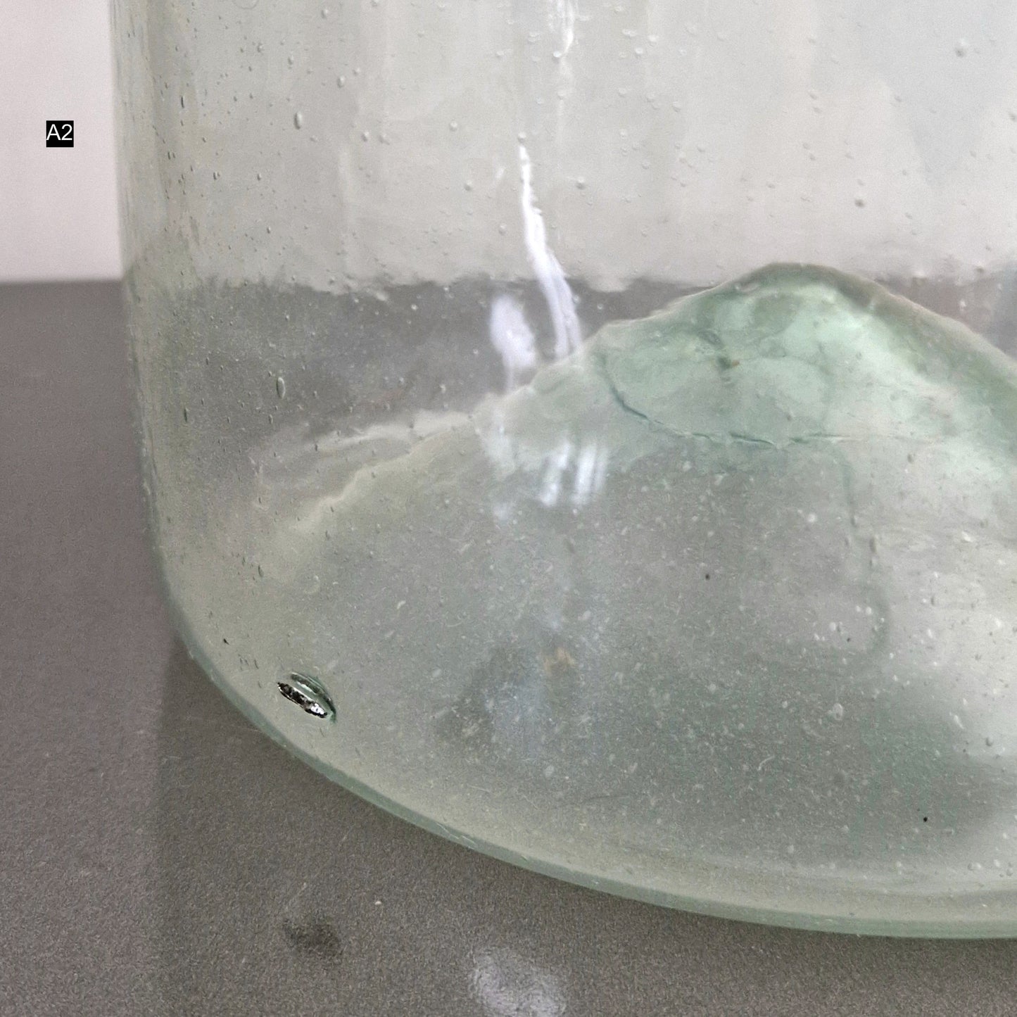 vintage green glass container