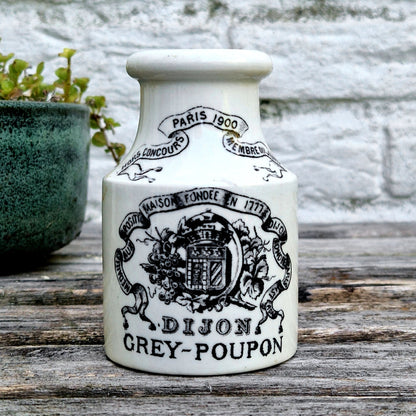 vintage grey poupon seal pot
