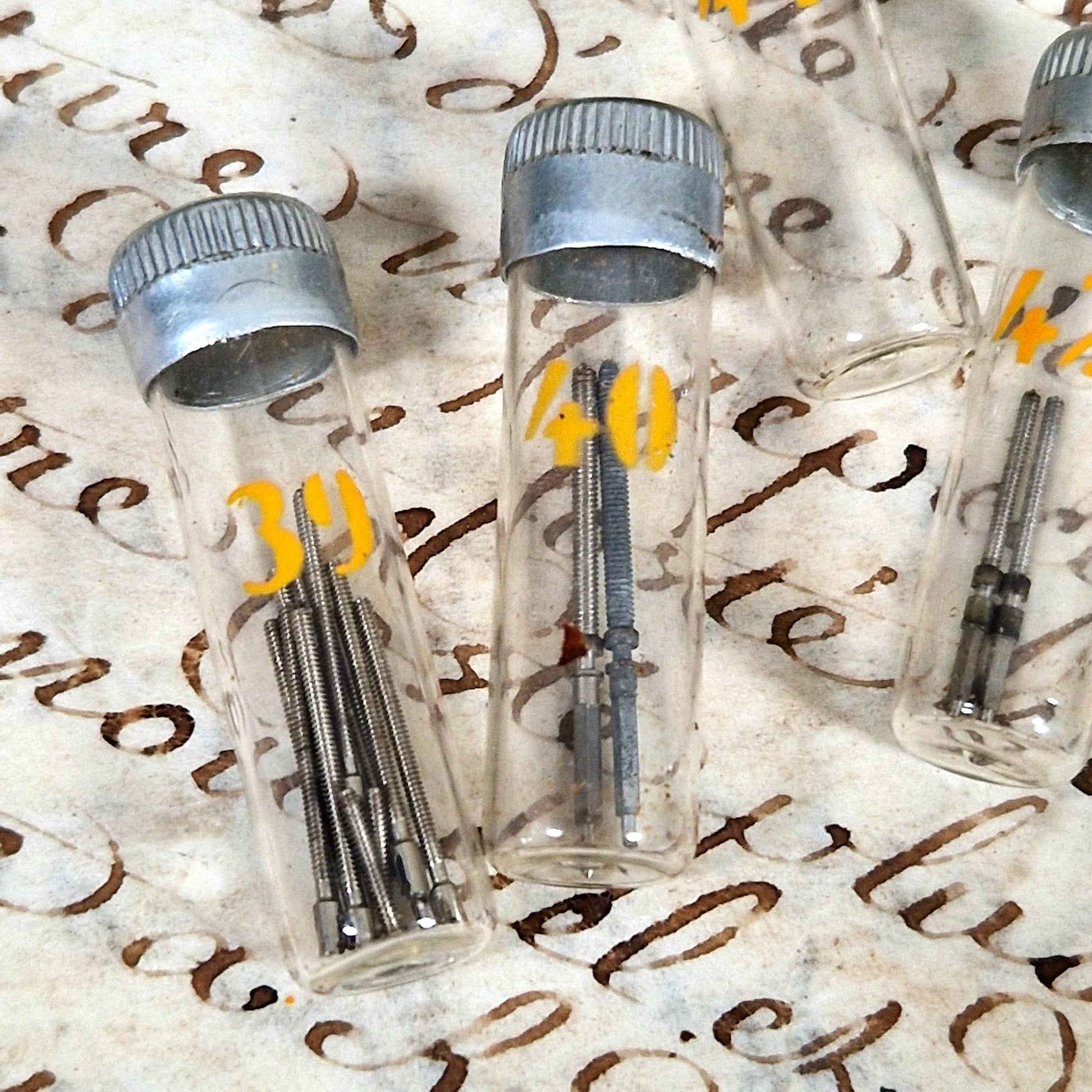 vintage horology parts box