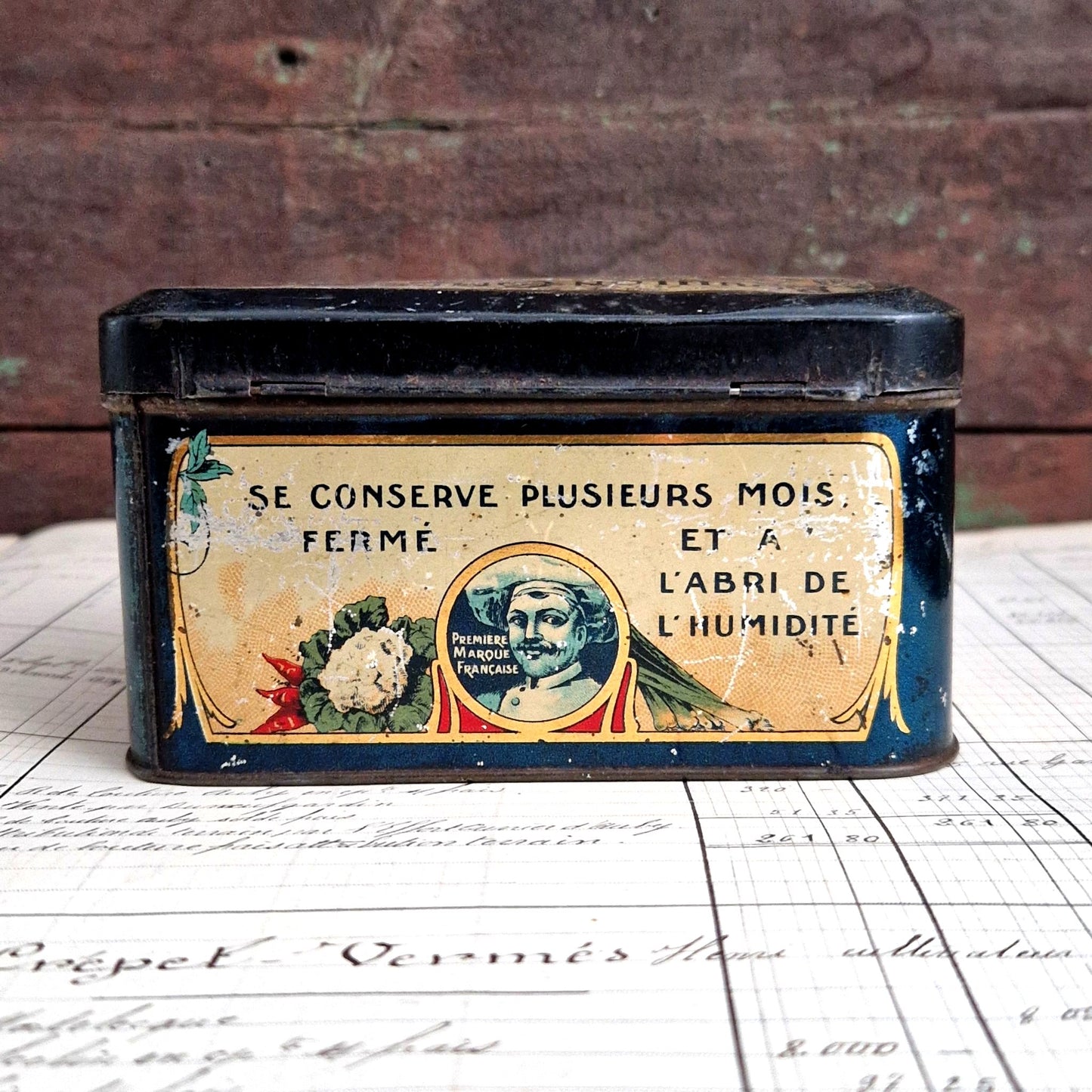 vintage kitchen tin vatel cube broth box