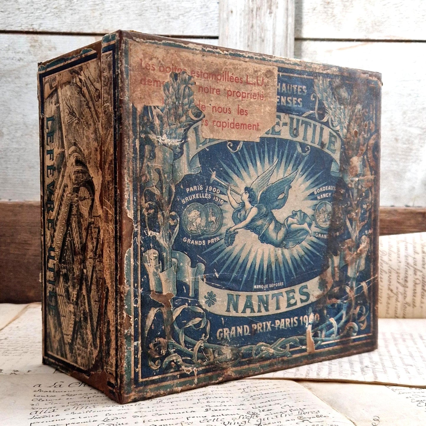 vintage lefevre utile advertising tin