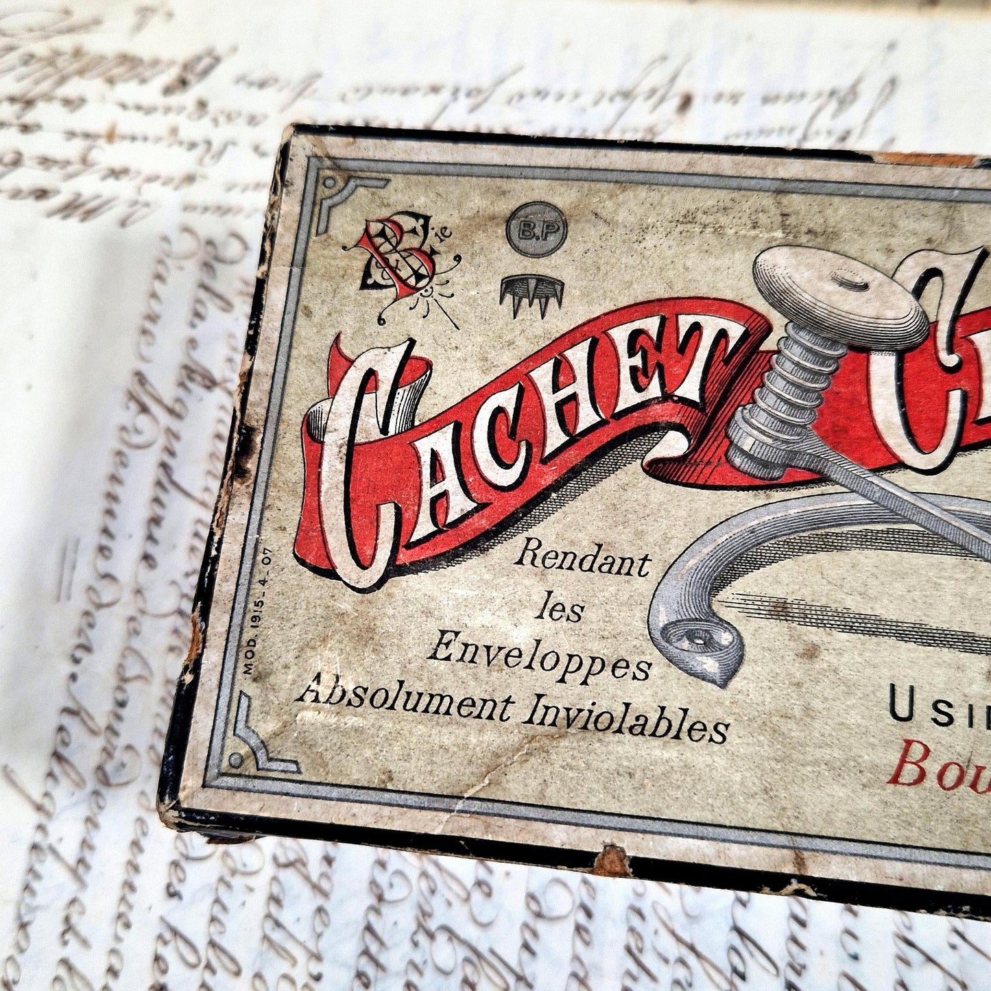 vintage letter seal device france 1900