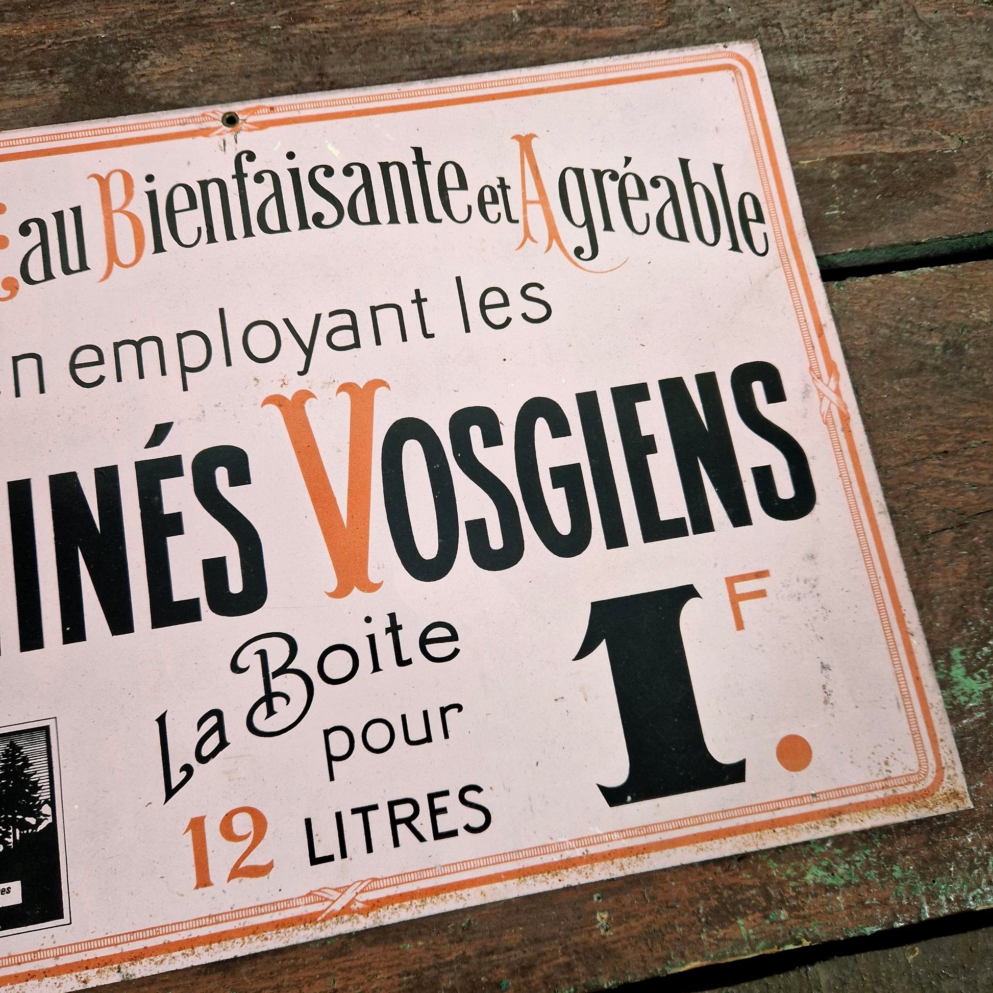 vintage metal sign lithines vosgiens