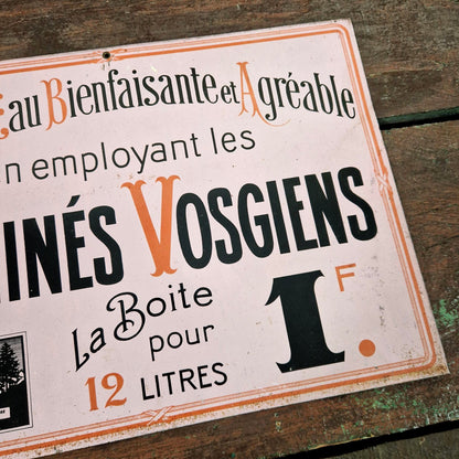 vintage metal sign lithines vosgiens
