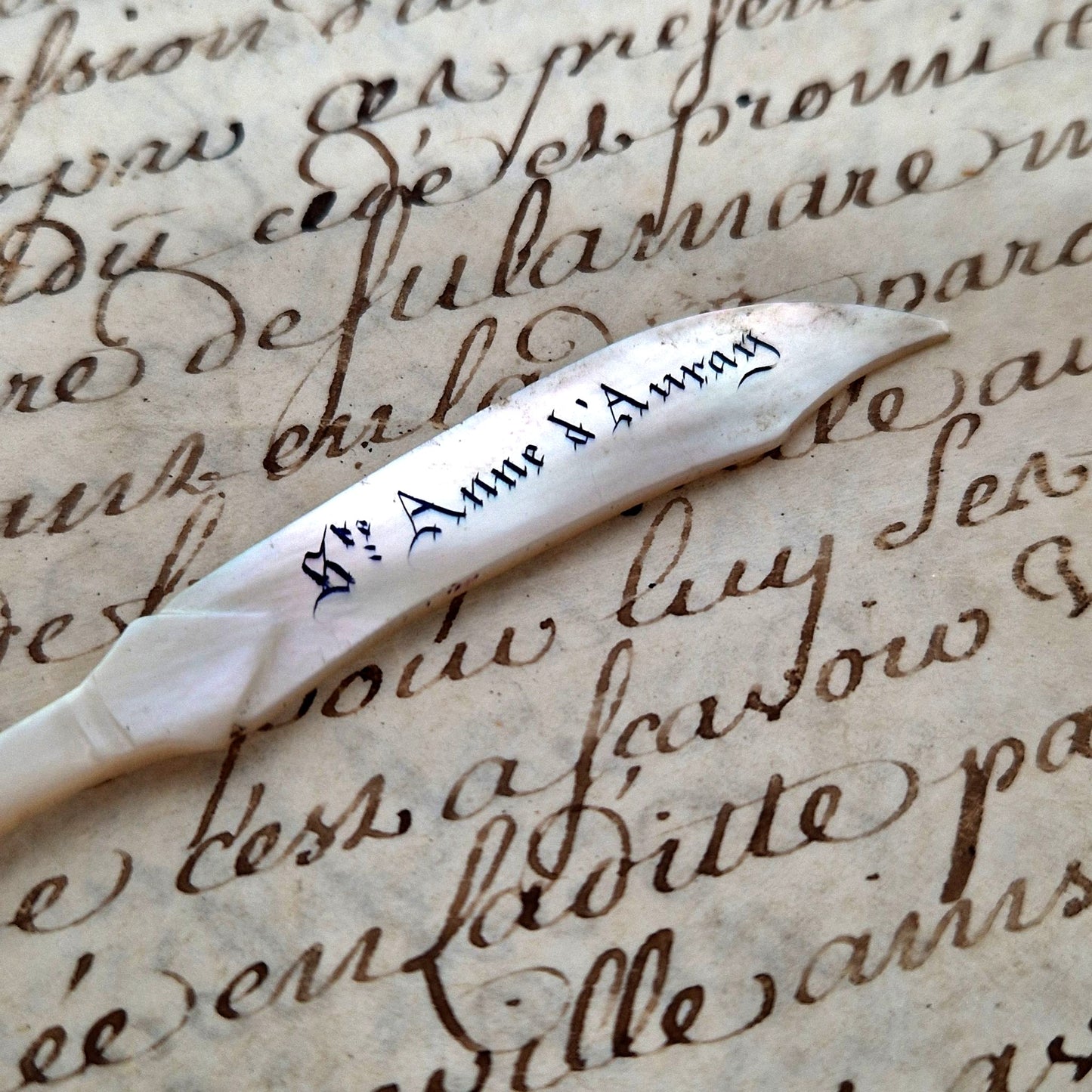 vintage mother of pearl dippen holder