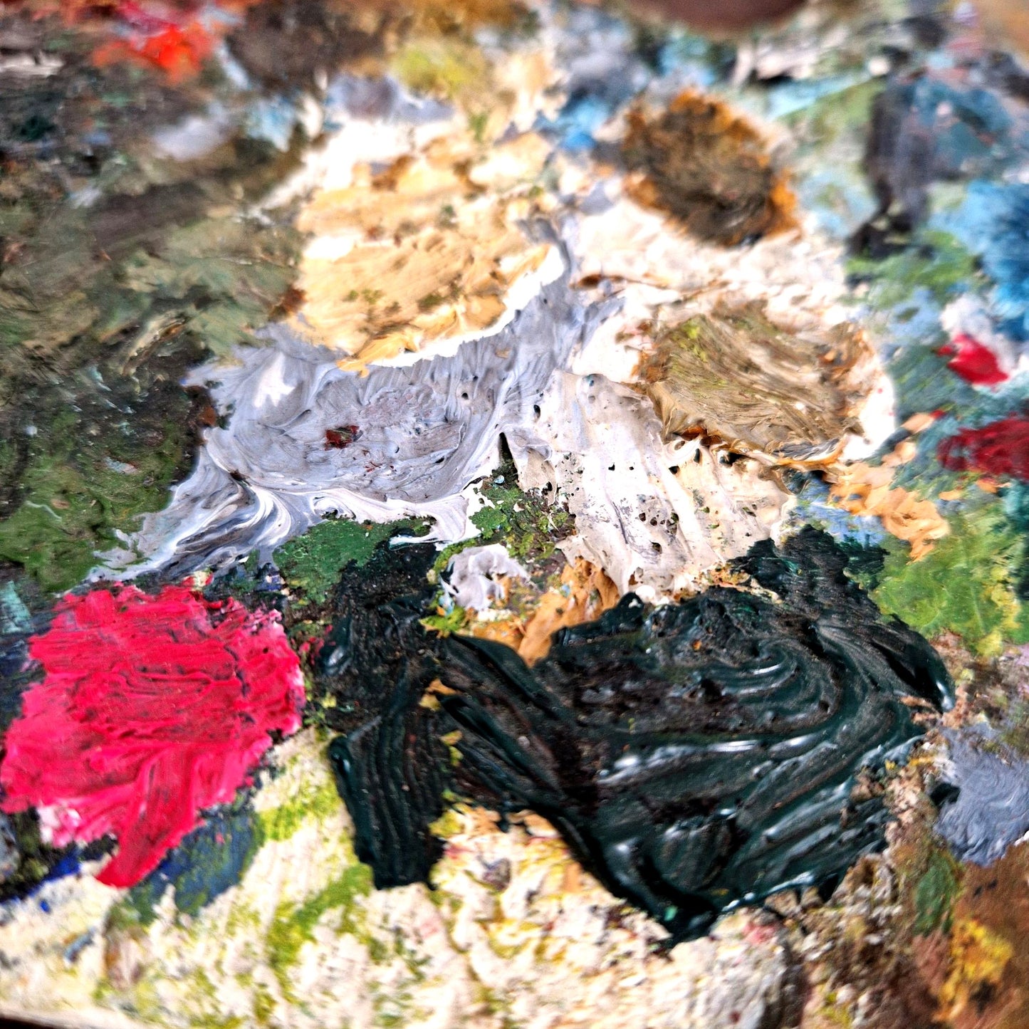 vintage oil painting palette textured