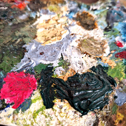 vintage oil painting palette textured