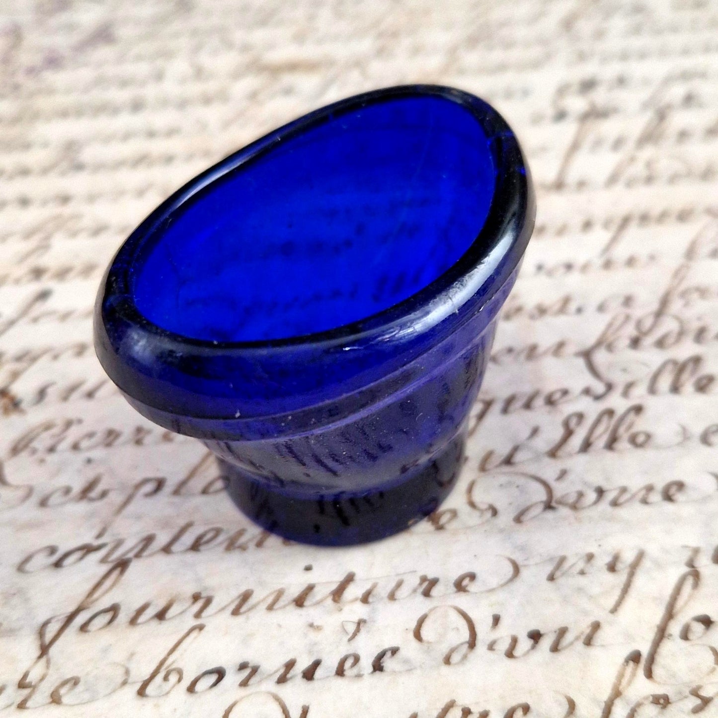 vintage ophthalmic eye bath cobalt