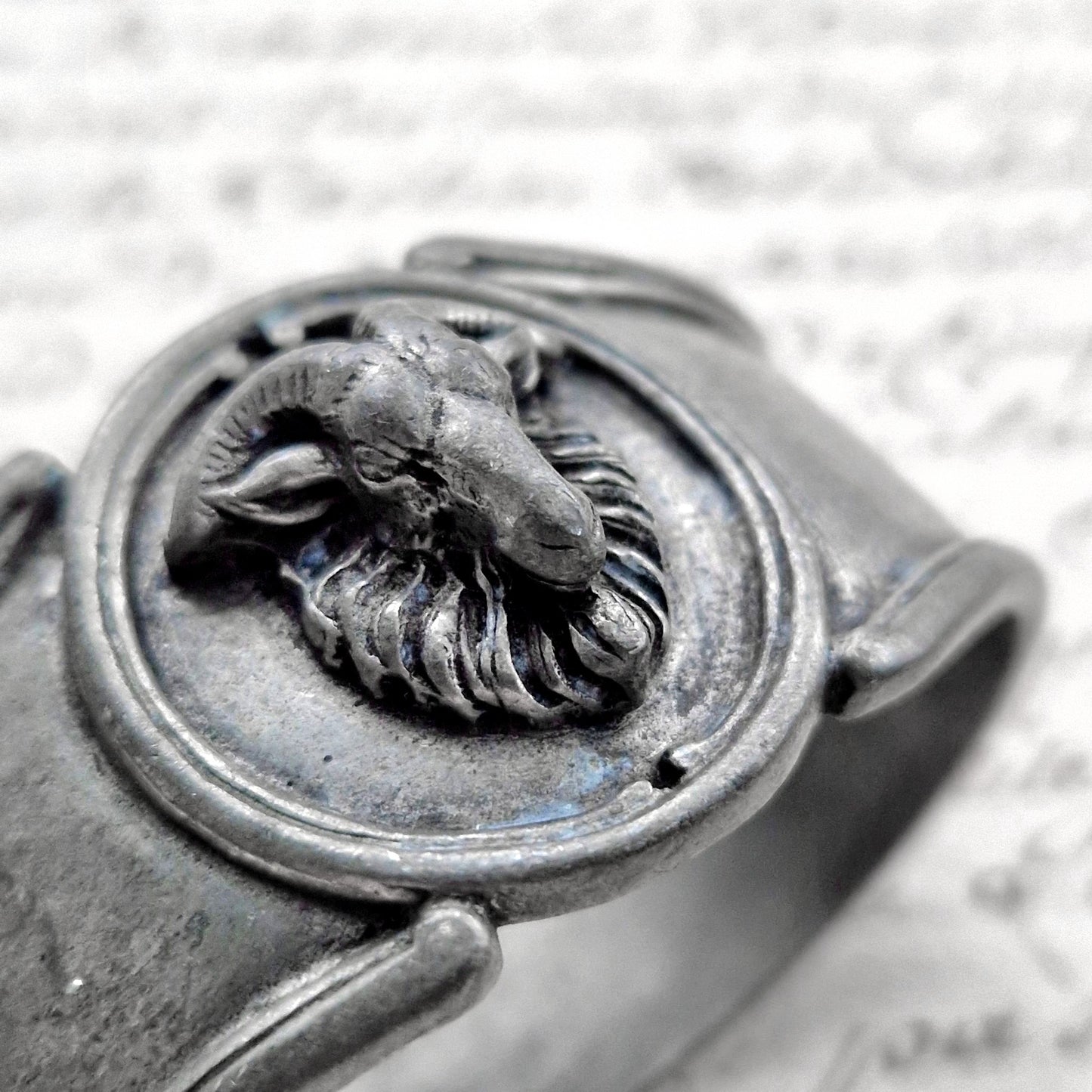 vintage pewter napkin holder france