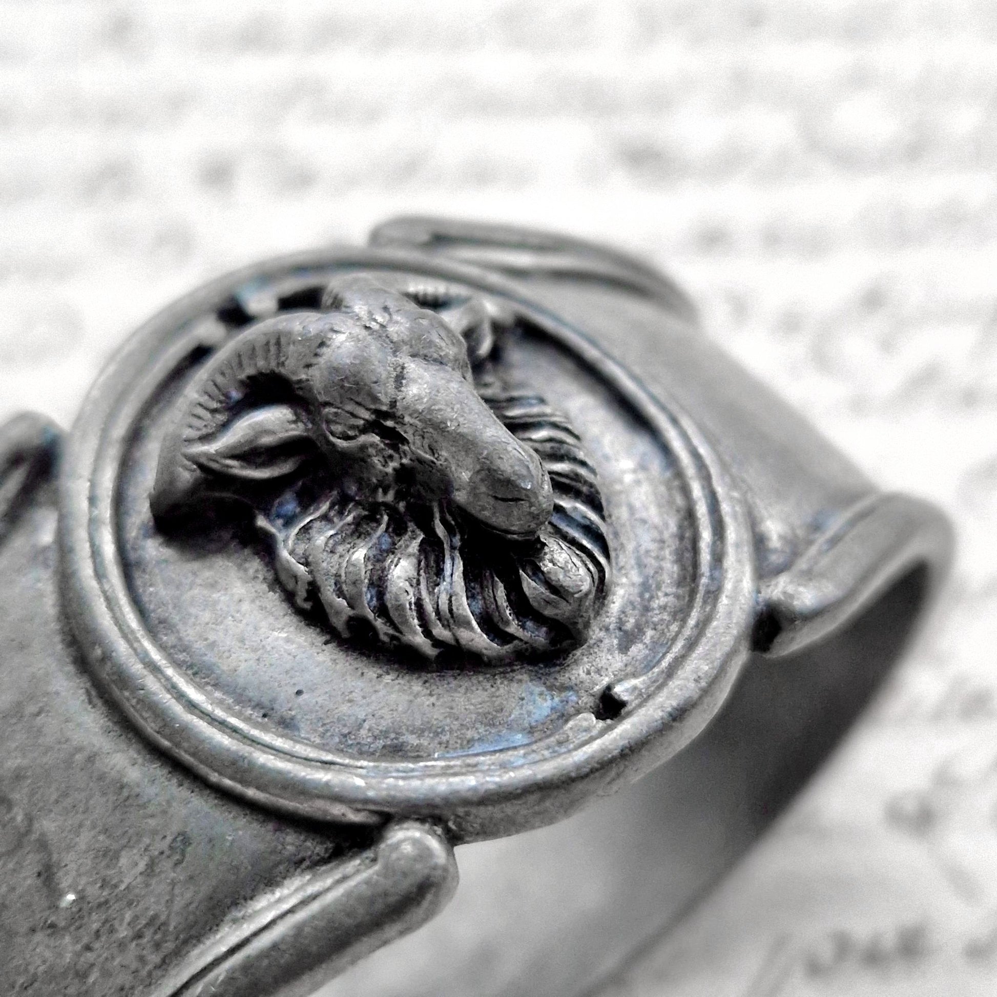 vintage pewter napkin holder france