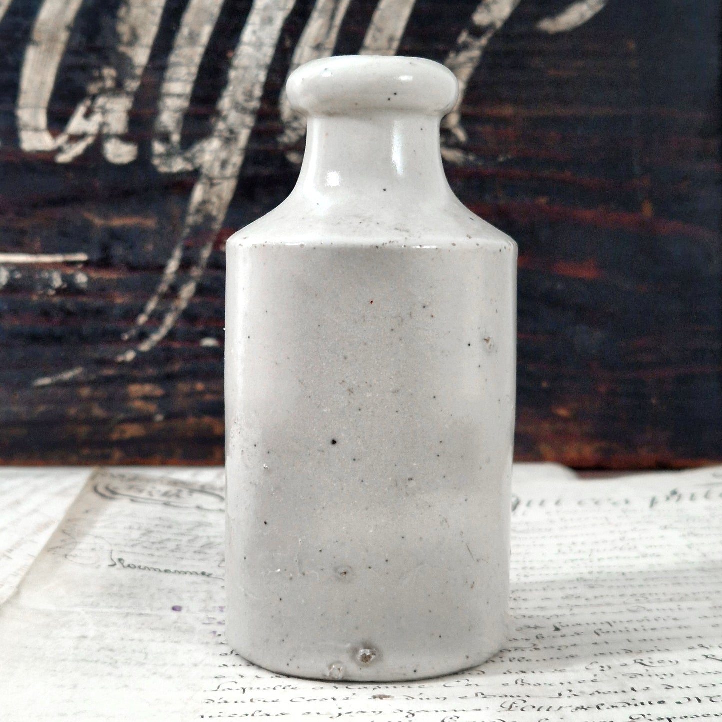 vintage pharmacy ceramic bottle mercury
