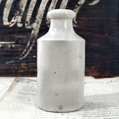 vintage pharmacy ceramic bottle mercury