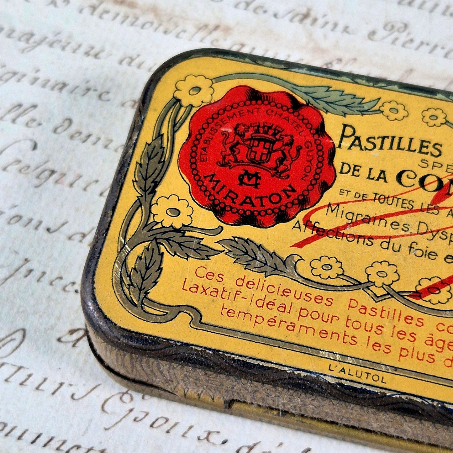 vintage pharmacy tin paris 1910s