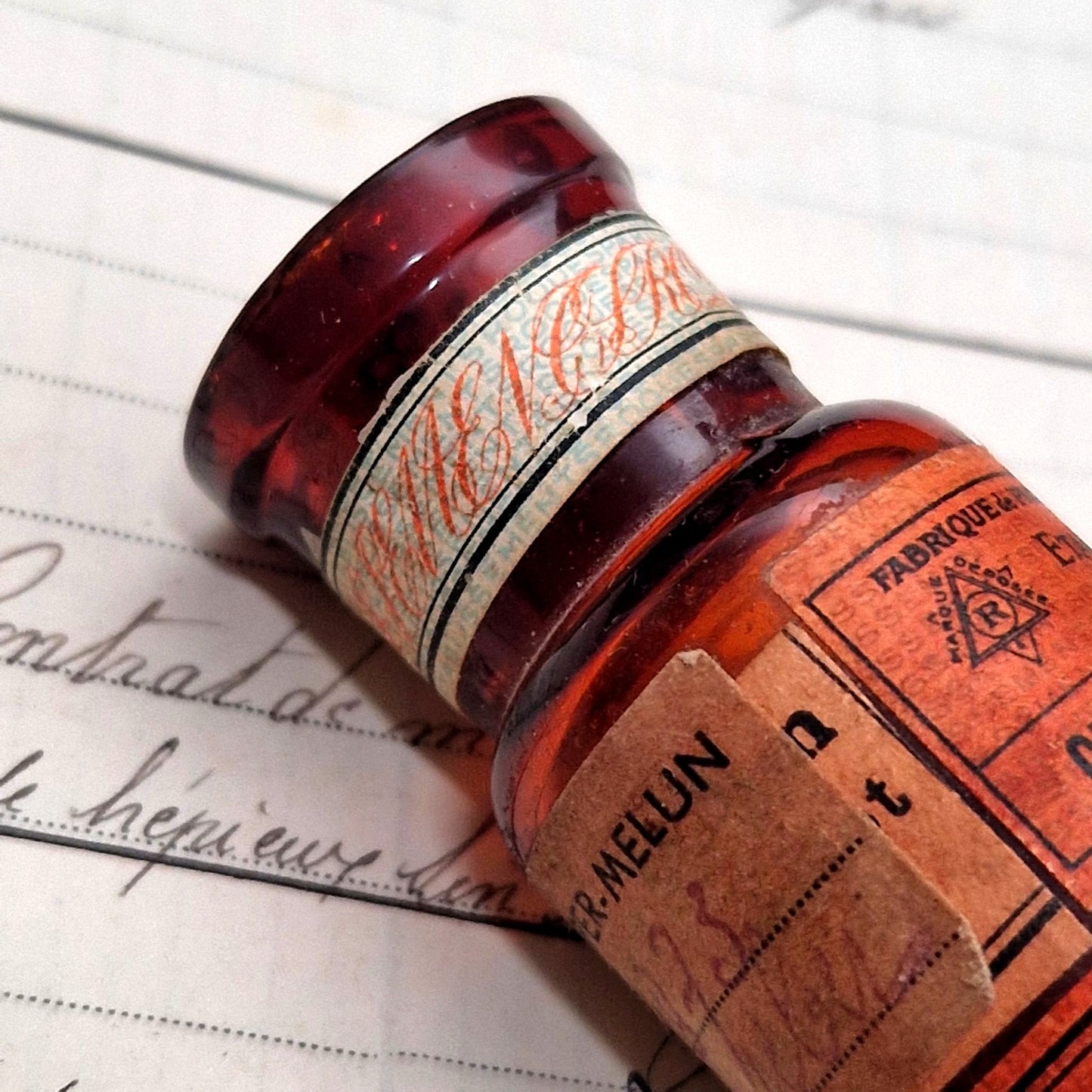vintage poison bottle red glass